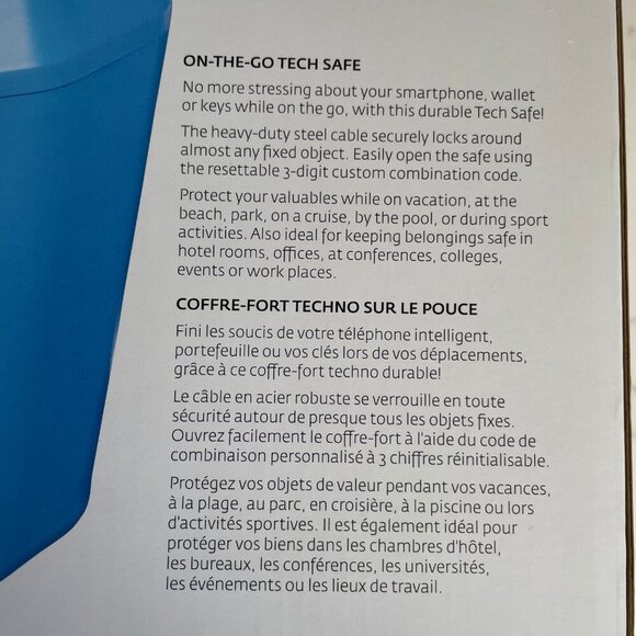 The Source On The Go Durable Portable Tech Safe w Heavy Duty Steel Cable NIB - Picture 3 of 4